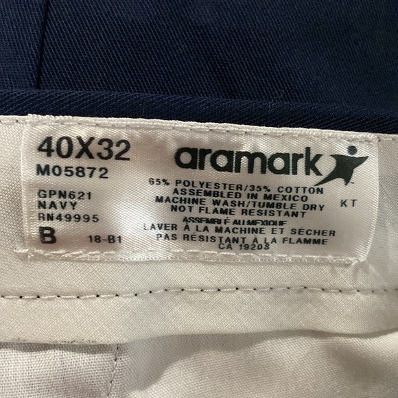 Aramark Mens Uniform Work Navy Blue Cargo Pants 40x32 New No Tags - Picture 3 of 4